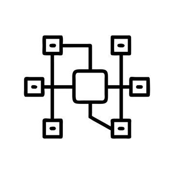 Data Modeling Line Icon Vector Illustration Data Modeling Symbol Database Schema and Data Architecture Outline Icon Entity Relationship Design and Information Technology Concept