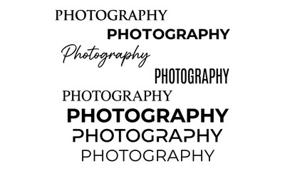 Obraz premium Collection of various typography styles of the word photography