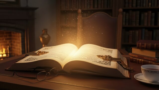 reading a book