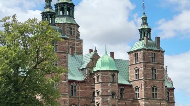 Rosenborg Castle with hedge on a foreground in Copenhagen, Denmark