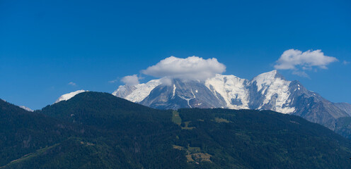Naklejka premium Snowy peak of my Montblanc mountain 