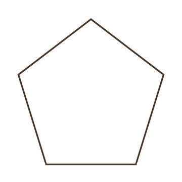 Taupe Pentagon Outline Icon Isolated on Transparent Background PNG Geometric Vector Shape