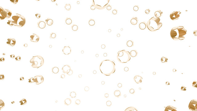 A collection of bubbles floating on a black background, creating a whimsical and abstract effect.