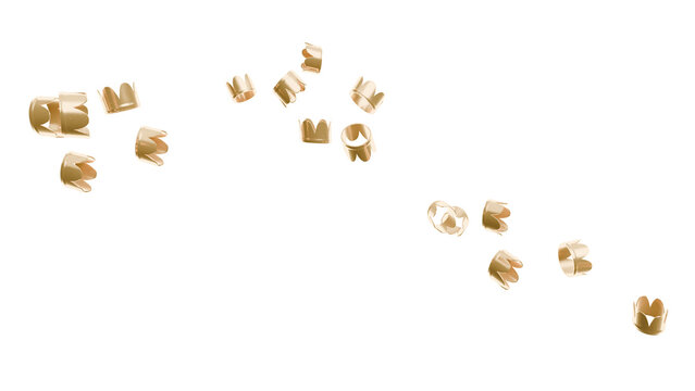 A collection of wooden crown-shaped chess pieces arranged on a black background.