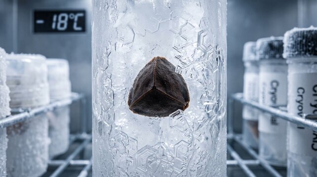 Preservaci&oacute;n criog&eacute;nica de semilla en hielo puro
