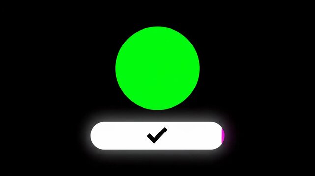 Neon Social Media Overlay with Green Screen Profile and Pink Follow Button on Black Background, Ideal for Content Creators.