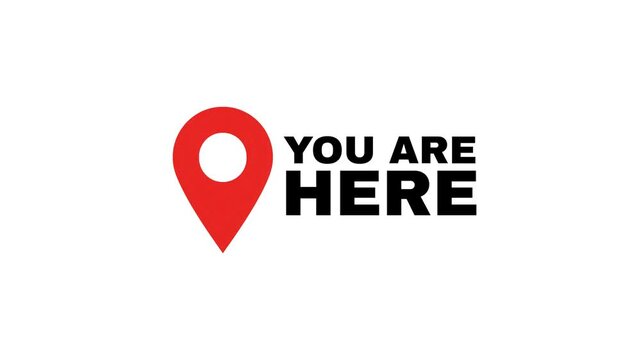 Location Pin Icon Animation - You Are Here Map Marker, Flat Design Motion Graphic