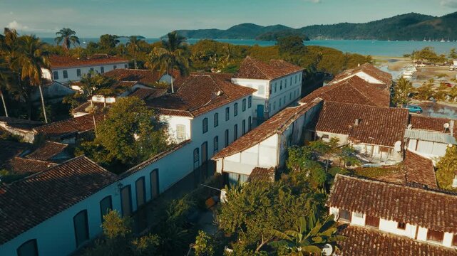 Aerial view of the colonial town of Paraty, Brazil
