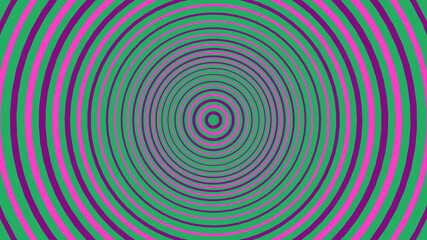 Naklejka premium Concentric circles in purple and green forming a hypnotic tunnel effect