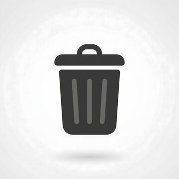 trash bin icon isolated on white background, garbage container icon with wheels isolated on white, waste bin symbol, trash can icon, waste disposal and recycling icon