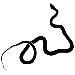 Fototapeta premium black reptile silhouette crawling serpent icon aerial view graphic for logo and tattoo design