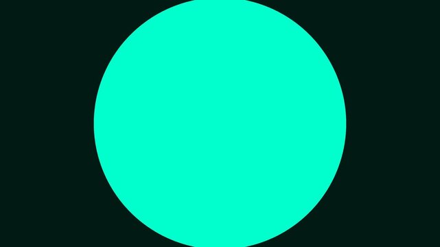 Bright cyan circle rests centered on a dark background as a minimalist geometric element.