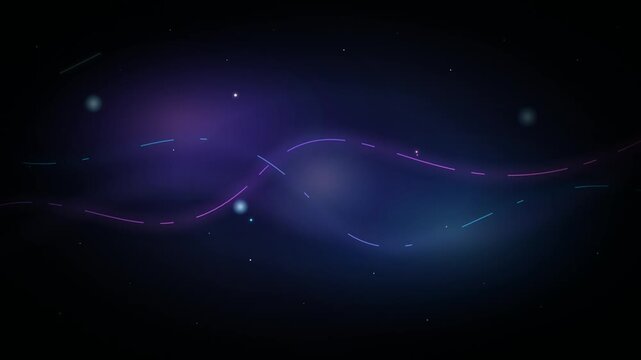 Abstract Glowing Neon Wave Lines Motion Background Loop, Futuristic Digital Data Stream Audio Wave Science Technology Dark Blue Space Animation