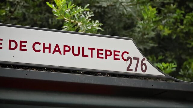 Chapultepec Park Sign Surrounded by Greenery in Mexico City 