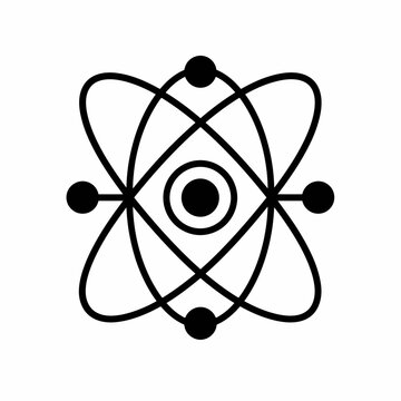 Atomic structure symbol with electrons and nucleus 2.