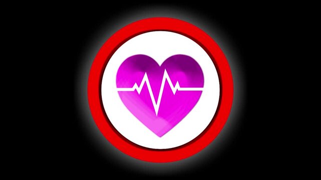 Heart rate symbol illustrating cardiovascular health, medical diagnostics, and health tracking.