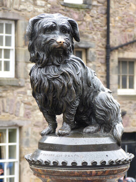 Edinburgh, Great Britain &ndash; June 14, 2014. Greyfriars Bobby Statue in Edinburgh. For 14 years from 1858 to 1872, this Skye terrier maintained a vigil over the grave of his master, an Edinburgh farmer.