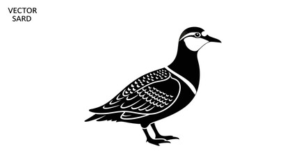 Fototapeta premium Stylized Black and White Bird Silhouette Icon, Vector Graphic