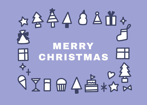 手書き風_クリスマス,冬_フレーム,枠,イラスト03