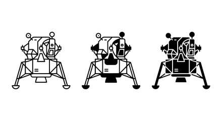 Lunar Lander Icons, Spacecraft Vector Art, Astronaut Module Graphics, Sci-Fi Exploration Set © Khusbo