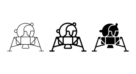 Lunar Lander Icons, Spacecraft Vector Graphics, Astronaut Module Set, Sci-Fi Exploration Symbols © Khusbo