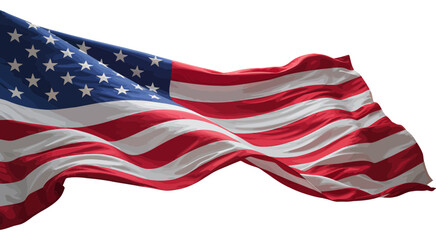 Fototapeta premium Flowing american flag horizontal vector illustration
