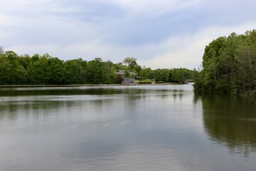 Fototapeta premium The quiet lake in the countryside on a sunny day.