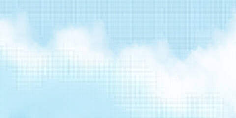 Abstract sky halftone background. Blue dots on white background. Vector illustration © Iwan