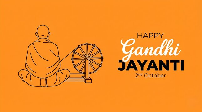 Happy Gandhi Jayanti Creative Illustration