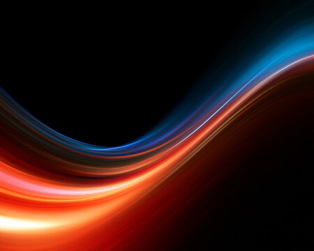 Glowing neon roads bend dramatically toward the horizon, surrounded by deep darkness. Orange, red and blue light create a cinematic atmosphere filled with motion, speed and energy.