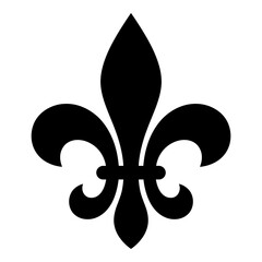 Black fleur de lis symbol isolated on a white background. © Hadi