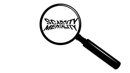 Scarcity Mentality, black isolated vector silhouette © OMIA
