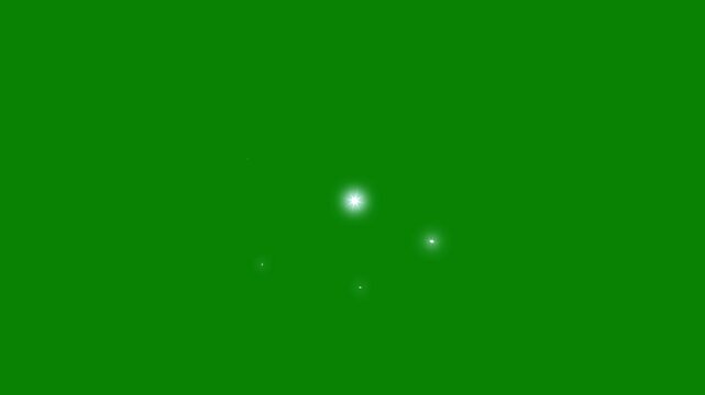 Magical star glitter sparkle animation, glowing white twinkle doodle stars, blinking festive shine overlay,shiny with glowing burst, transparent cartoon twinkle star light effects on green screen.4k