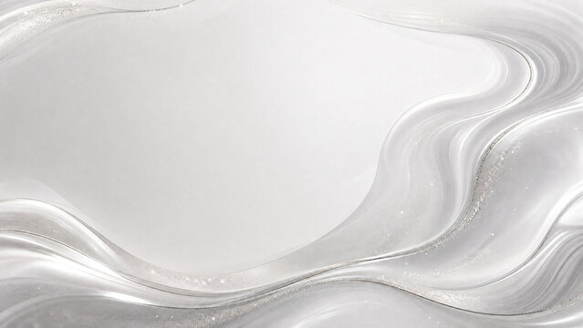  Resplendent silvern lamellar volutes and purls on a white midst