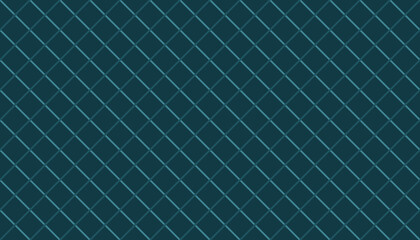Fototapeta premium Teal diagonal grid pattern with intersecting lines on a dark blue background, for textures