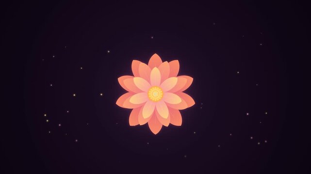 Glowing Lotus Flower Motion Graphics Background