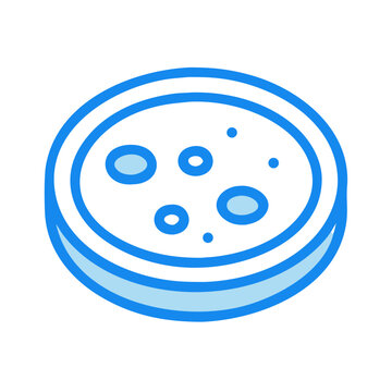 Petri dish icon illustration in blue color, vector design
