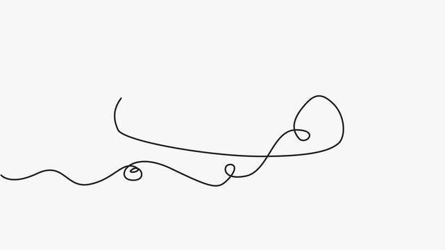 Bread Loaf Continuous Line Drawing Animation on White Background. 