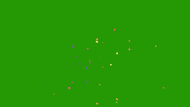 3D confetti explosion animation on greenscreen background. Perfect for celebration themes