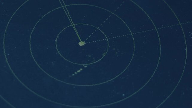 AIS radar of the expeditional sailing vessel moving in the open ocean