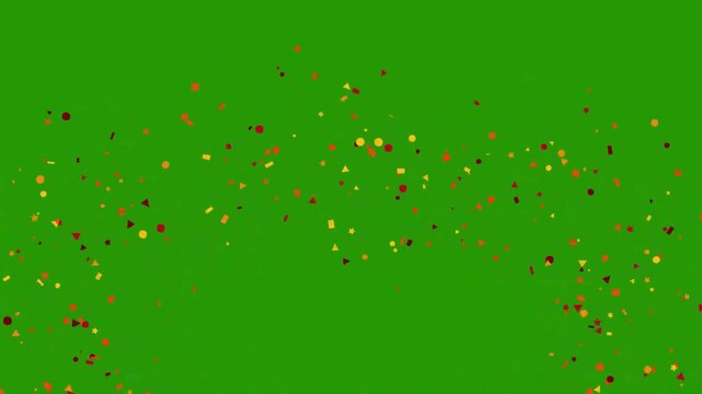 3D confetti explosion animation on greenscreen background. Perfect for celebration themes