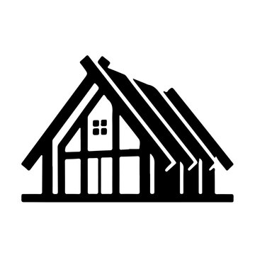 Real estate icon with house and skyscraper vector city building silhouette
