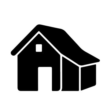 Traditional clay hut icon with thatched roof vector mud house silhouette
