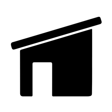 Traditional clay hut icon with thatched roof vector mud house silhouette