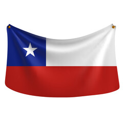 Naklejka premium Chile National Flag Hanging on Fabric Cloth with Pins
