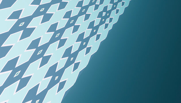 Abstract blue geometric diamond pattern with gradient background