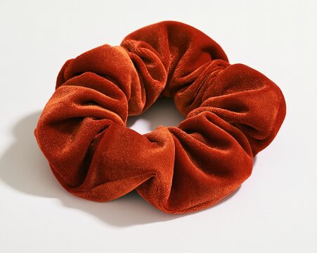 Burnt Orange Velvet Scrunchie