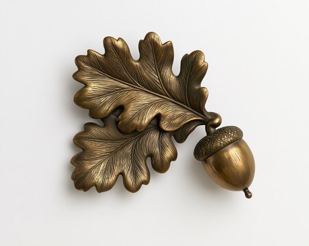 Golden Acorn and Oak Leaf Ornament