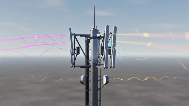Telecommunication Tower Broadcasting Wireless Signal Waves