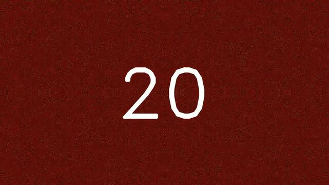 Minimalist number 20 on a textured dark red background